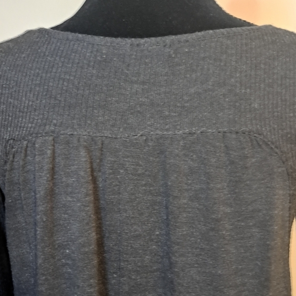 Charcol A-Line Knee-Length Sweater Dress. Plastic Island size Md Partial Ribbing - Picture 8 of 11